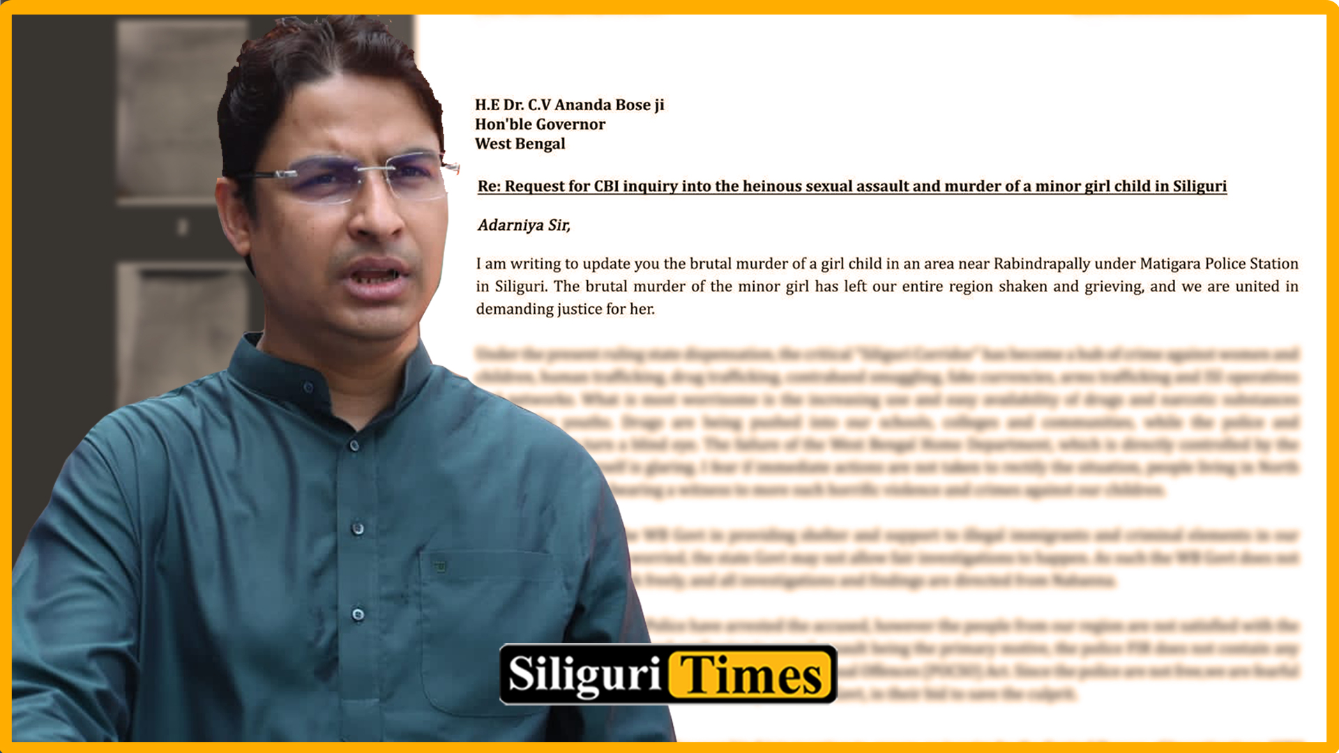 Darjeeling MP Raju Bista urges Governor's intervention for CBI inquiry ...