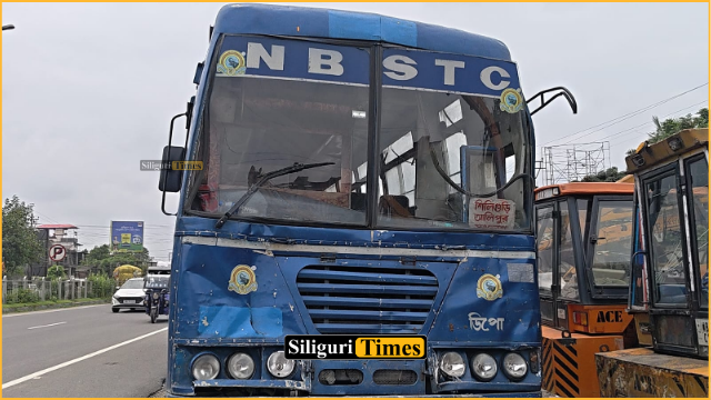 Nine injured in NBSTC bus and truck collision in Fulbari